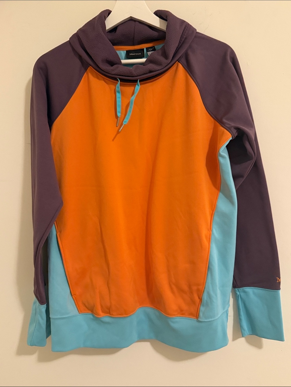 Marmot Orange, Teal & Plum Hooded Pullover